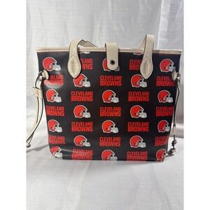 Little Earth Cleveland Browns NFL Tote Bag Black Orange Helmet Print Handbag